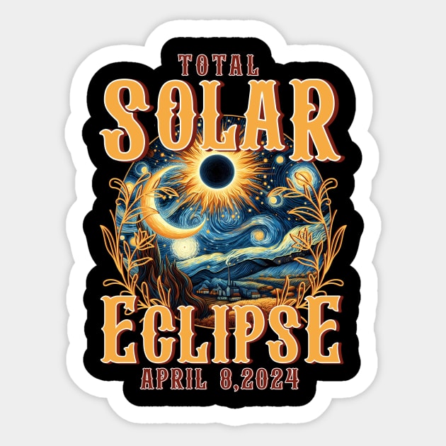 Total Solar Eclipse Souvenir 2024 Path of Totality Souvenir Sticker by inksplashcreations